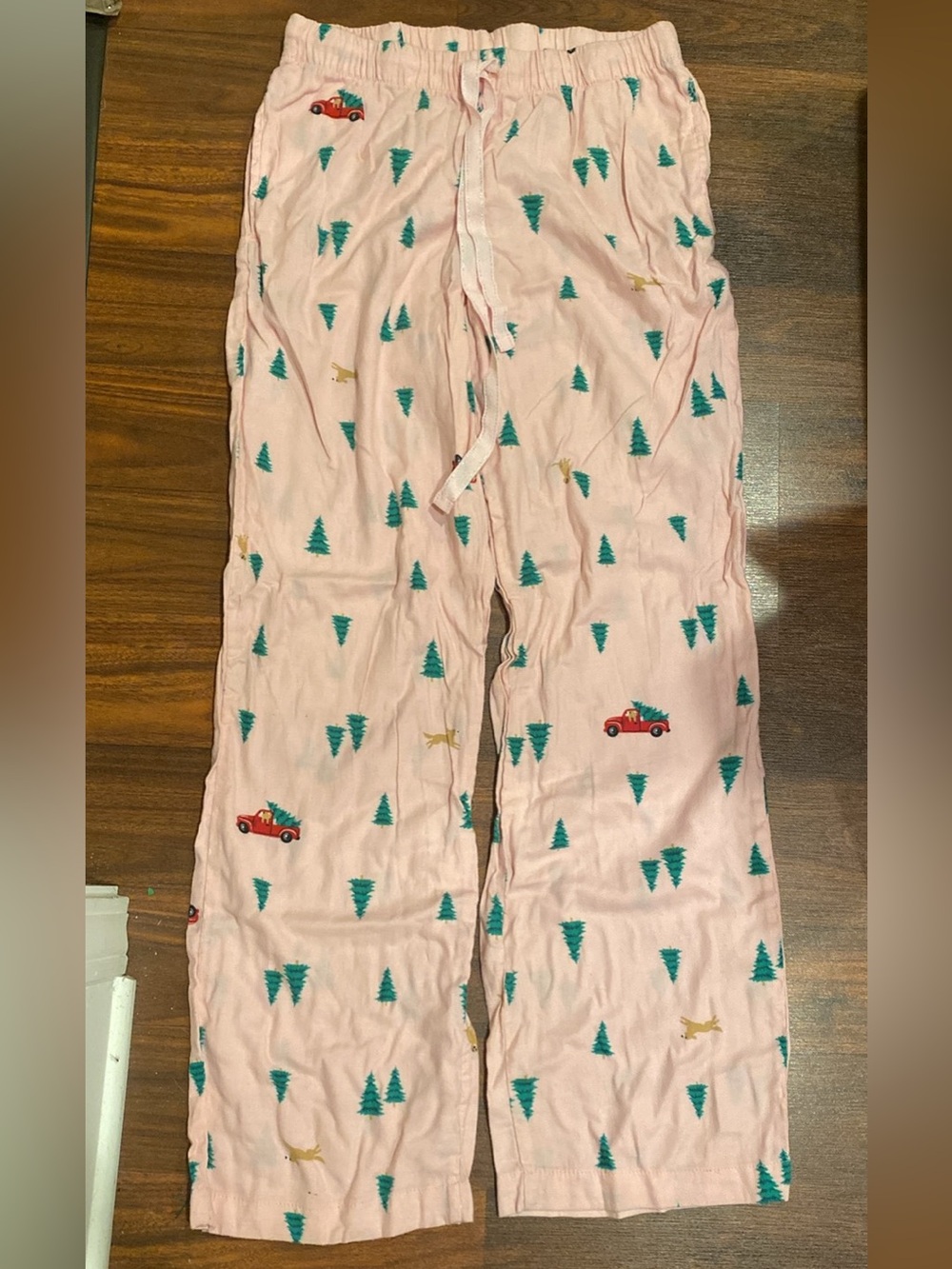 Pink Holiday Tree Print Pajama Pants